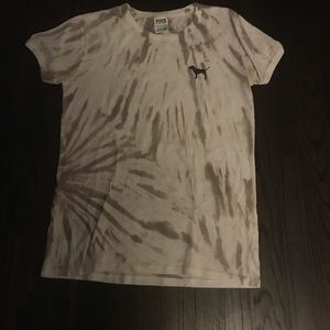 Pink white tie dye tee shirt